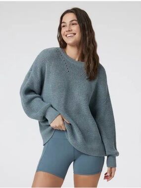 Vuori Alps Crew Neck Wool Blend Sweater in Vintage Pistachio